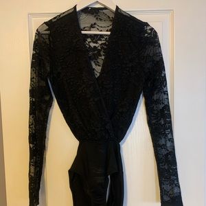 Lace long sleeve bodysuit.